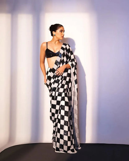 Beautiful Designer Soft Georgette Sequence Saree 5306