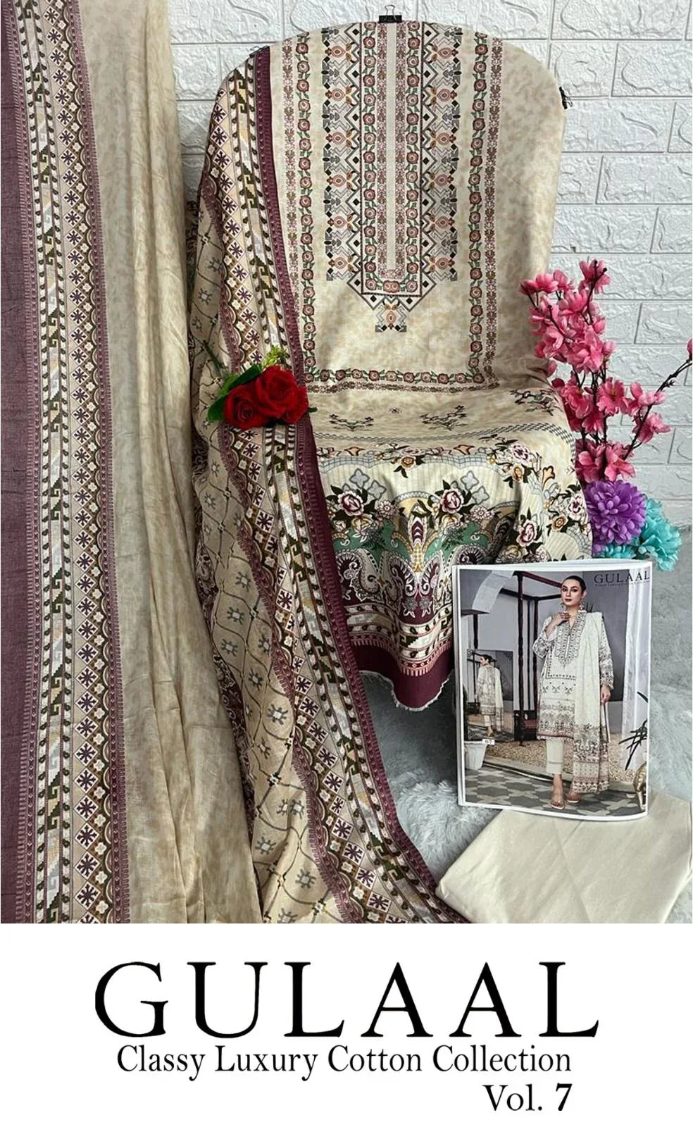 Gulaal Classy Luxury Cotton Vol 7 Karachi Cotton Dress Material (345x10)