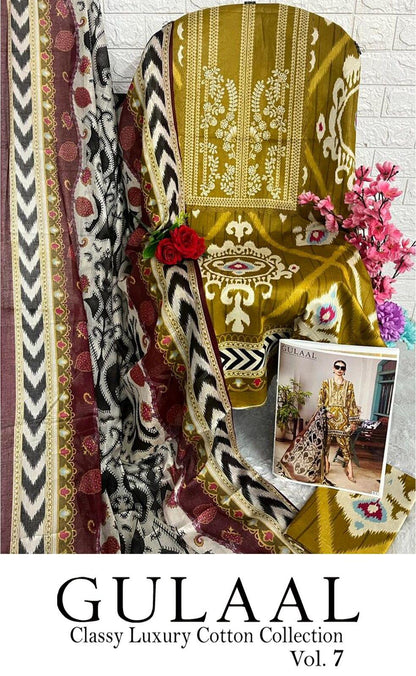 Gulaal Classy Luxury Cotton Vol 7 Karachi Cotton Dress Material (345x10)