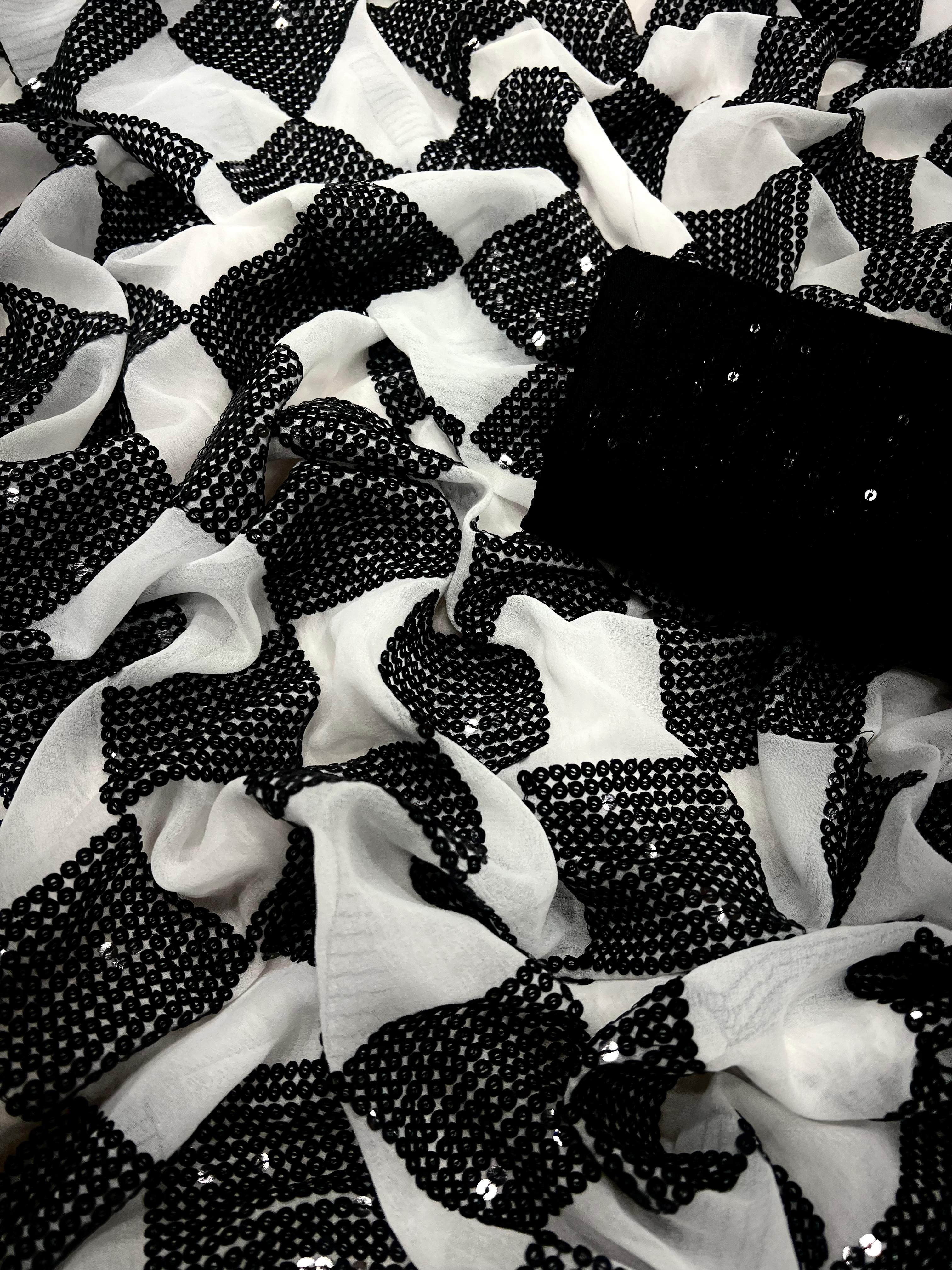 Beautiful Designer Soft Georgette Sequence Saree 5306