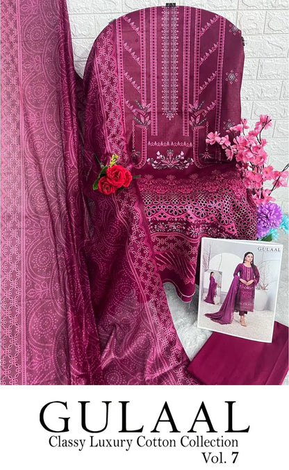 Gulaal Classy Luxury Cotton Vol 7 Karachi Cotton Dress Material (345x10)