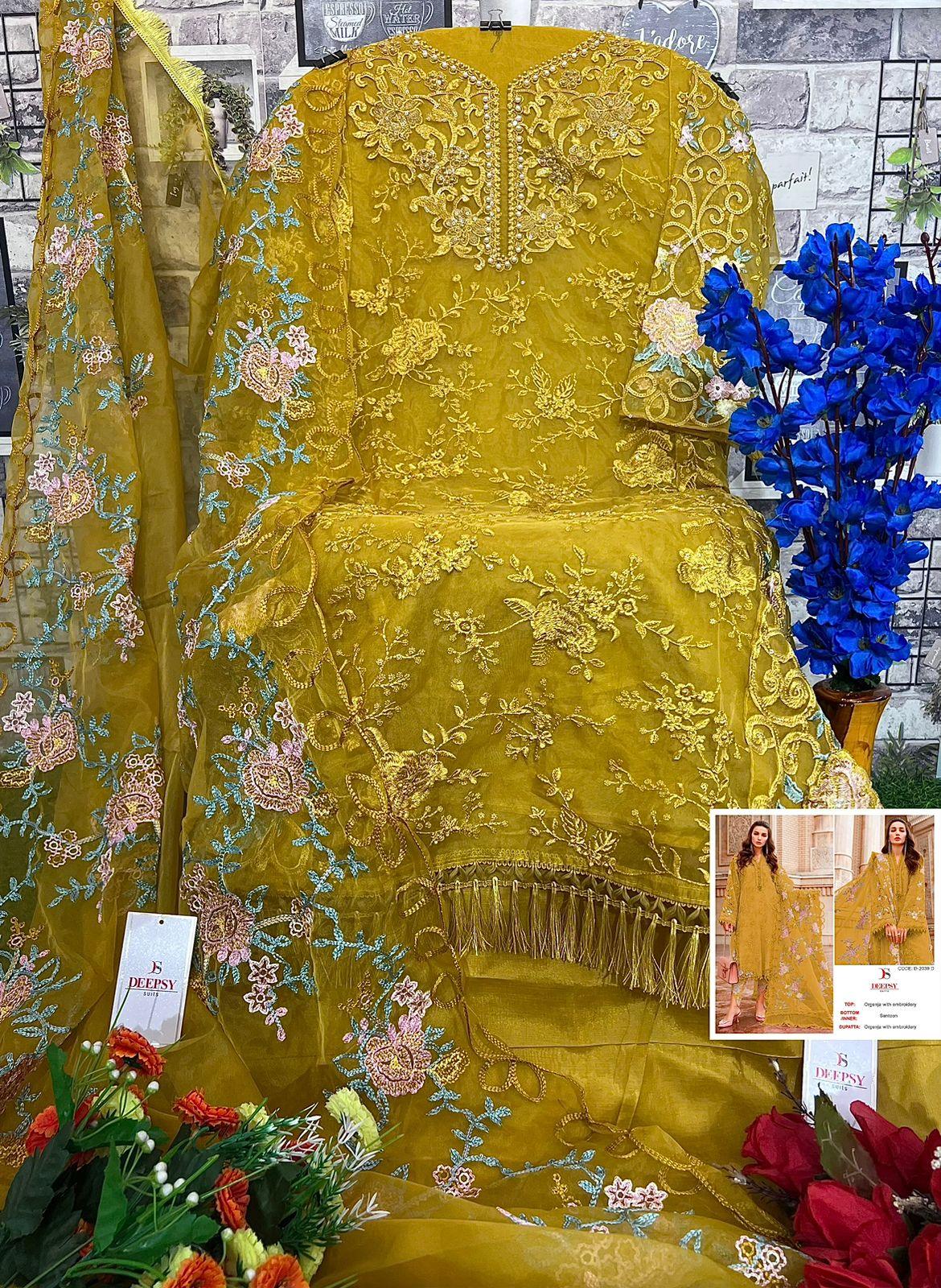 Deepsy Suits D 2039 Organza With Fancy Embroidered Pakistani Suits (1099x04)