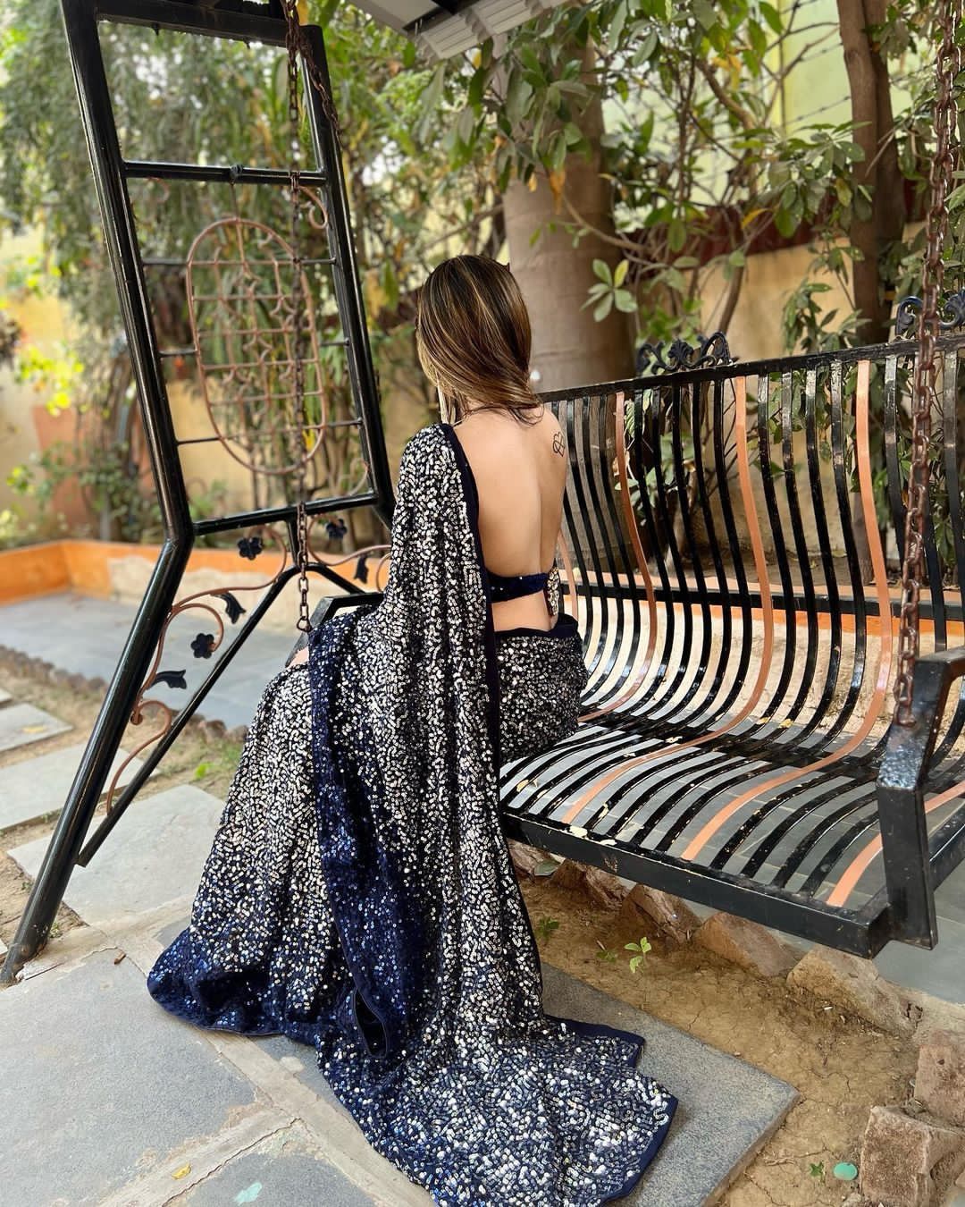 Beautiful Designer Soft Georgette Sequence Saree 5204