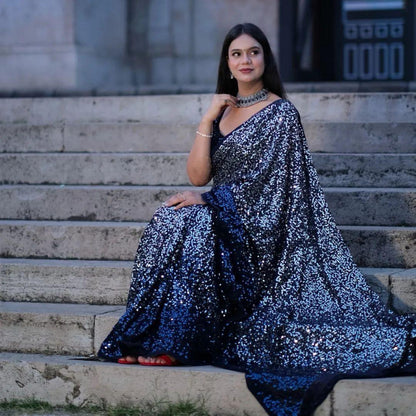Beautiful Designer Soft Georgette Sequence Saree 5204
