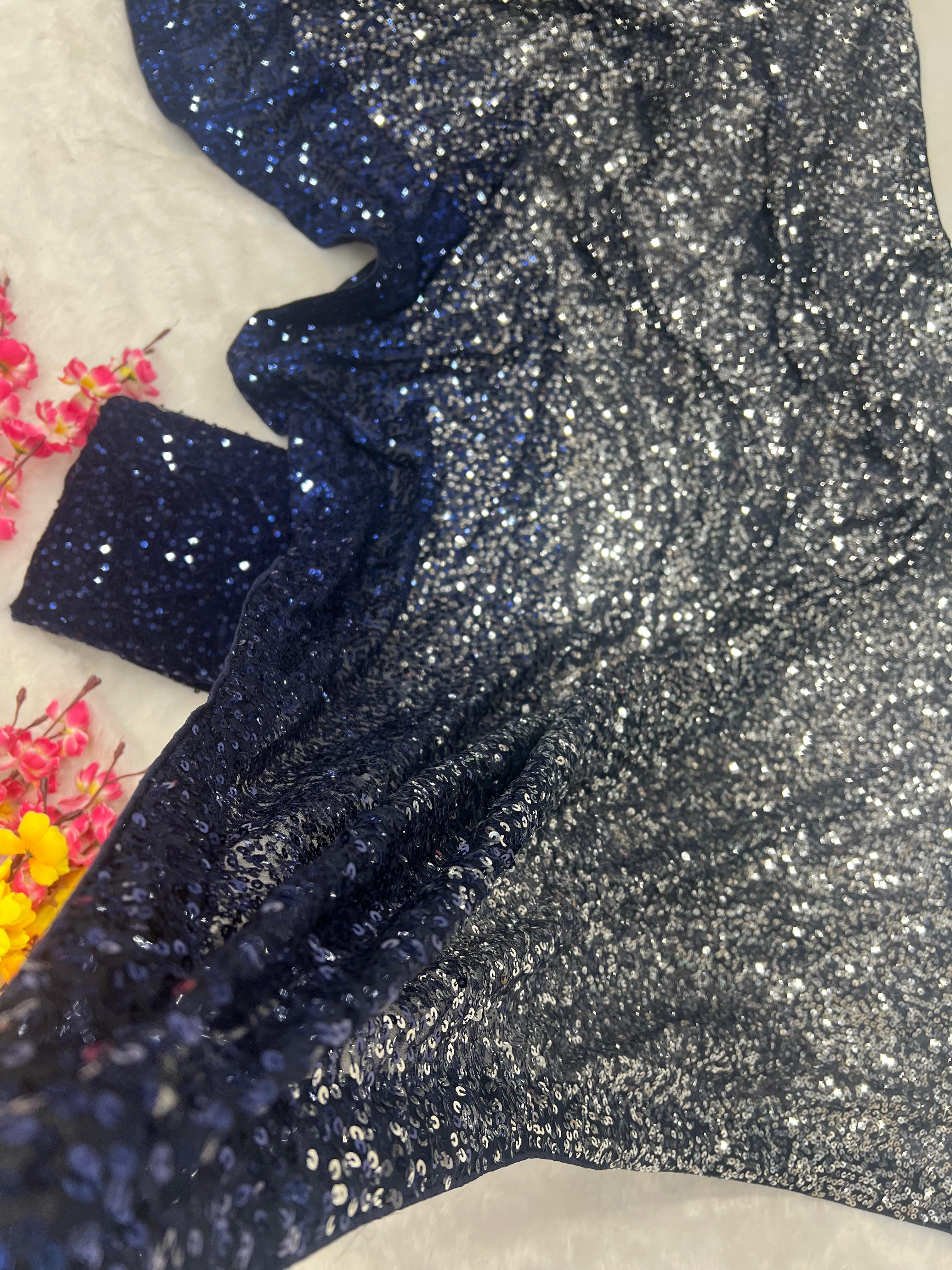 Beautiful Designer Soft Georgette Sequence Saree 5204