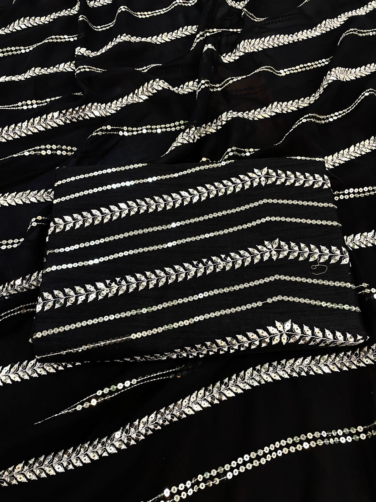 Beautiful Designer Aqua Heavy Georgette Sequanc Saree 448