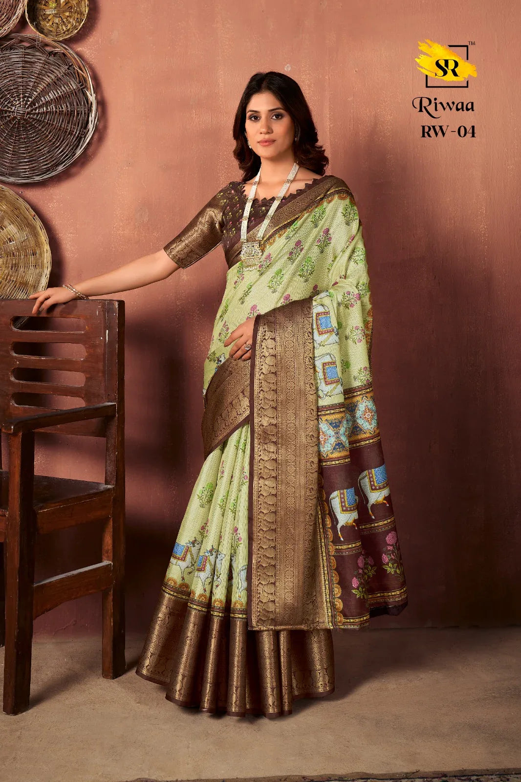 Sr Sarees Riwa Kota Checks With Digital Prined Saree (725x10)