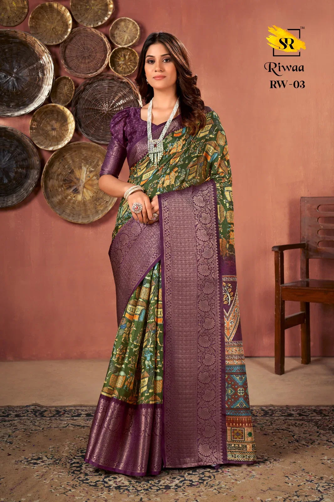 Sr Sarees Riwa Kota Checks With Digital Prined Saree (725x10)