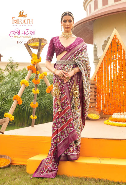 Trirath Haldi Patola Silk Saree (875x08)