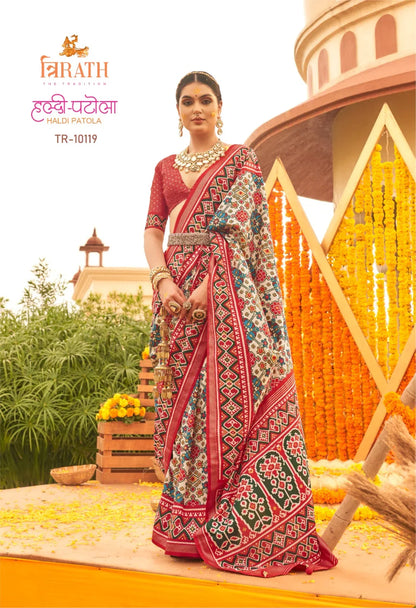 Trirath Haldi Patola Silk Saree (875x08)
