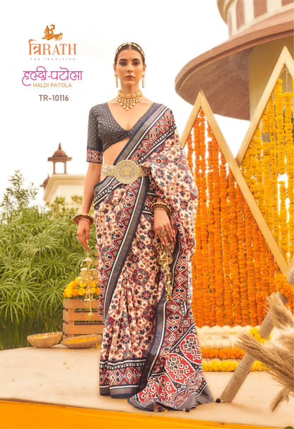 Trirath Haldi Patola Silk Saree (875x08)