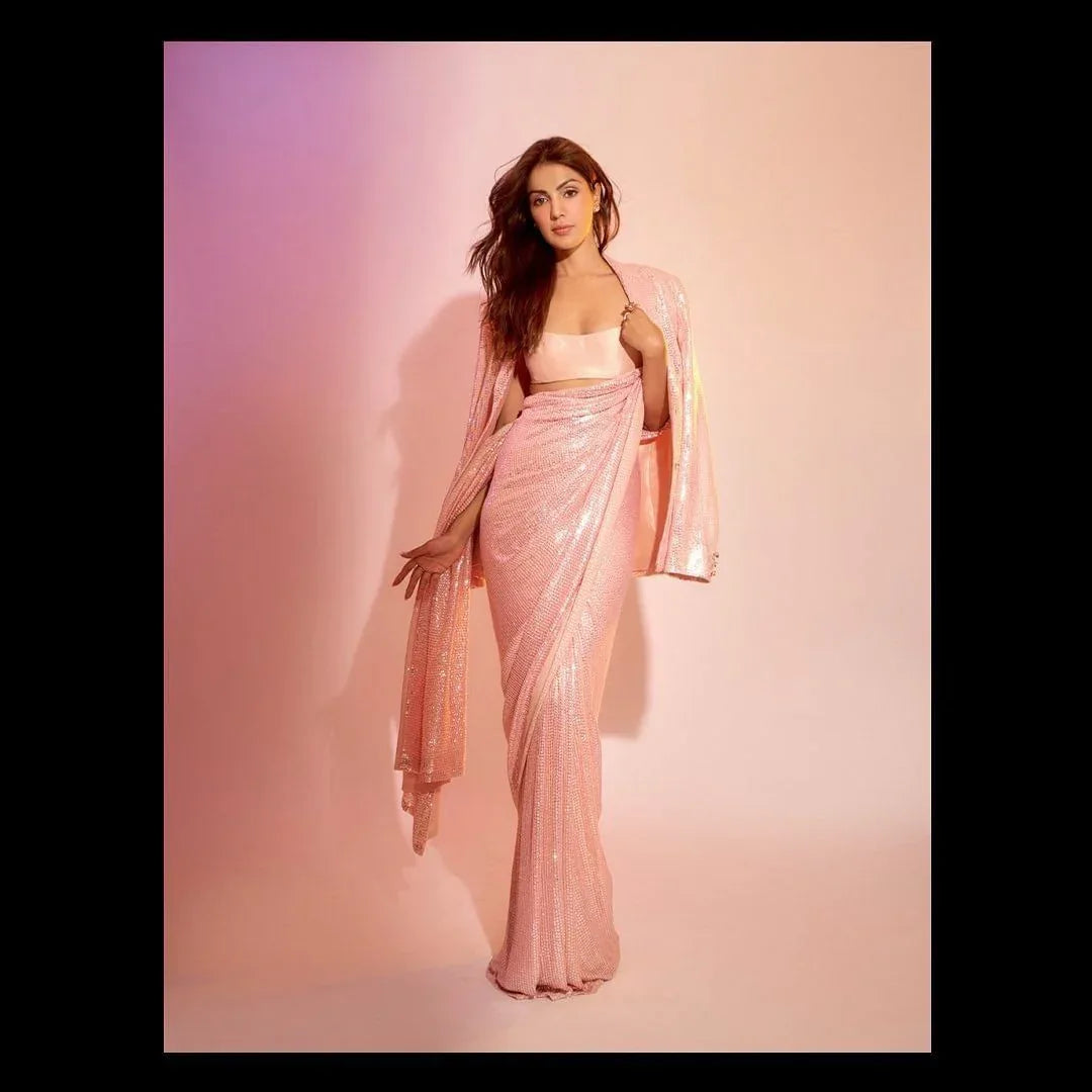 Beautiful Designer Heavy Georgette Exclusive Sequanc Saree Design 5296