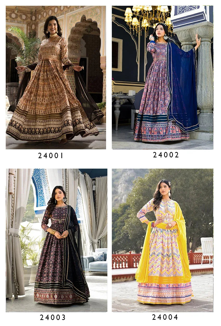 Designer Ananta Digital Print With Embroidery Gwon Series 24001 to 24004 (2795x04)