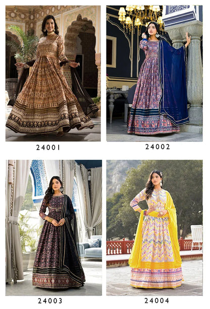 Designer Ananta Digital Print With Embroidery Gwon Series 24001 to 24004 (2795x04)