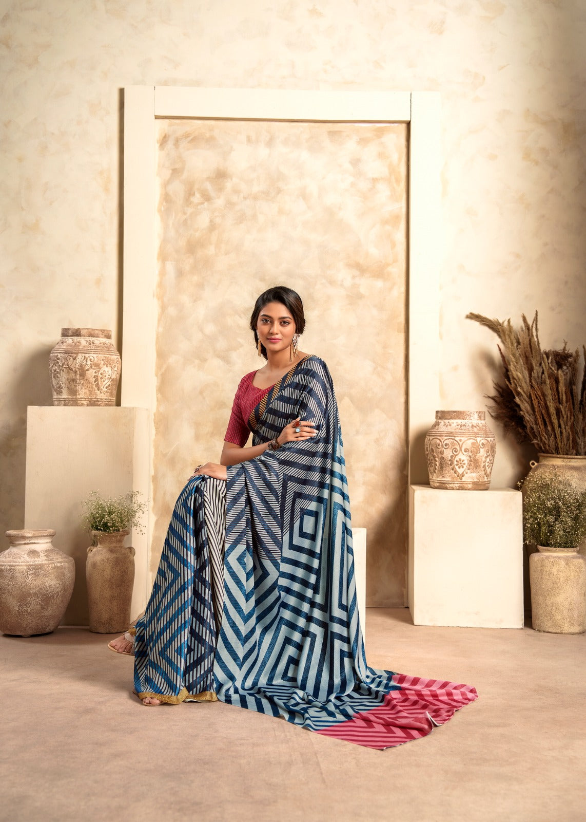 Beautiful Designer Winter Lover Rajpath Satin Printed Saree