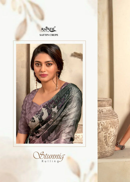 Beautiful Designer Winter Lover Rajpath Satin Printed Saree