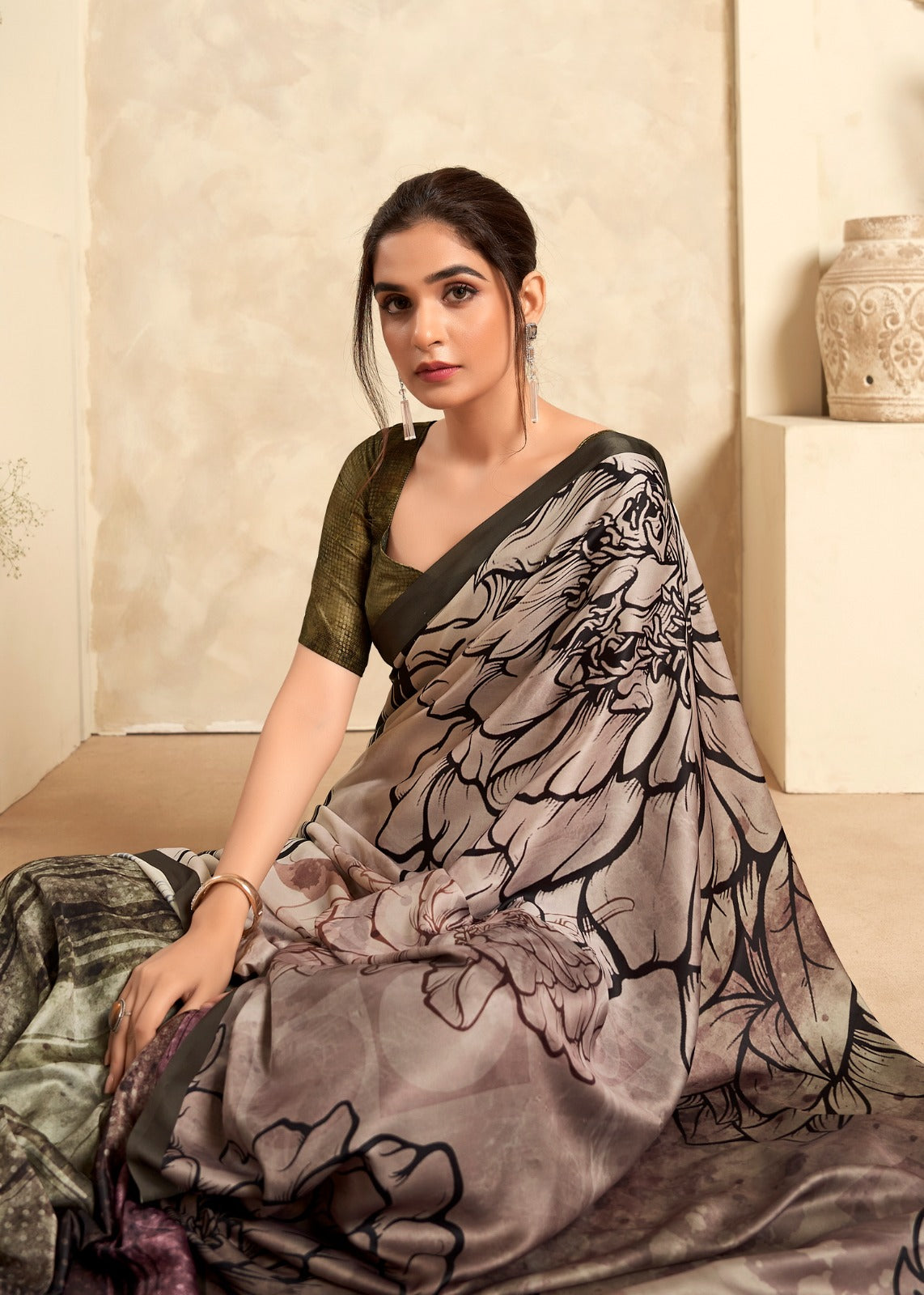 Beautiful Designer Winter Lover Rajpath Satin Printed Saree