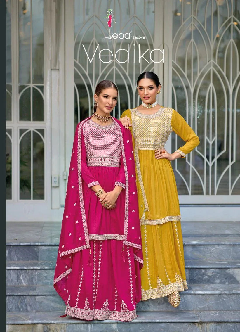 Eba Lifestye Vedika Silk Embroidery Work Readymade Suit (1899x02)