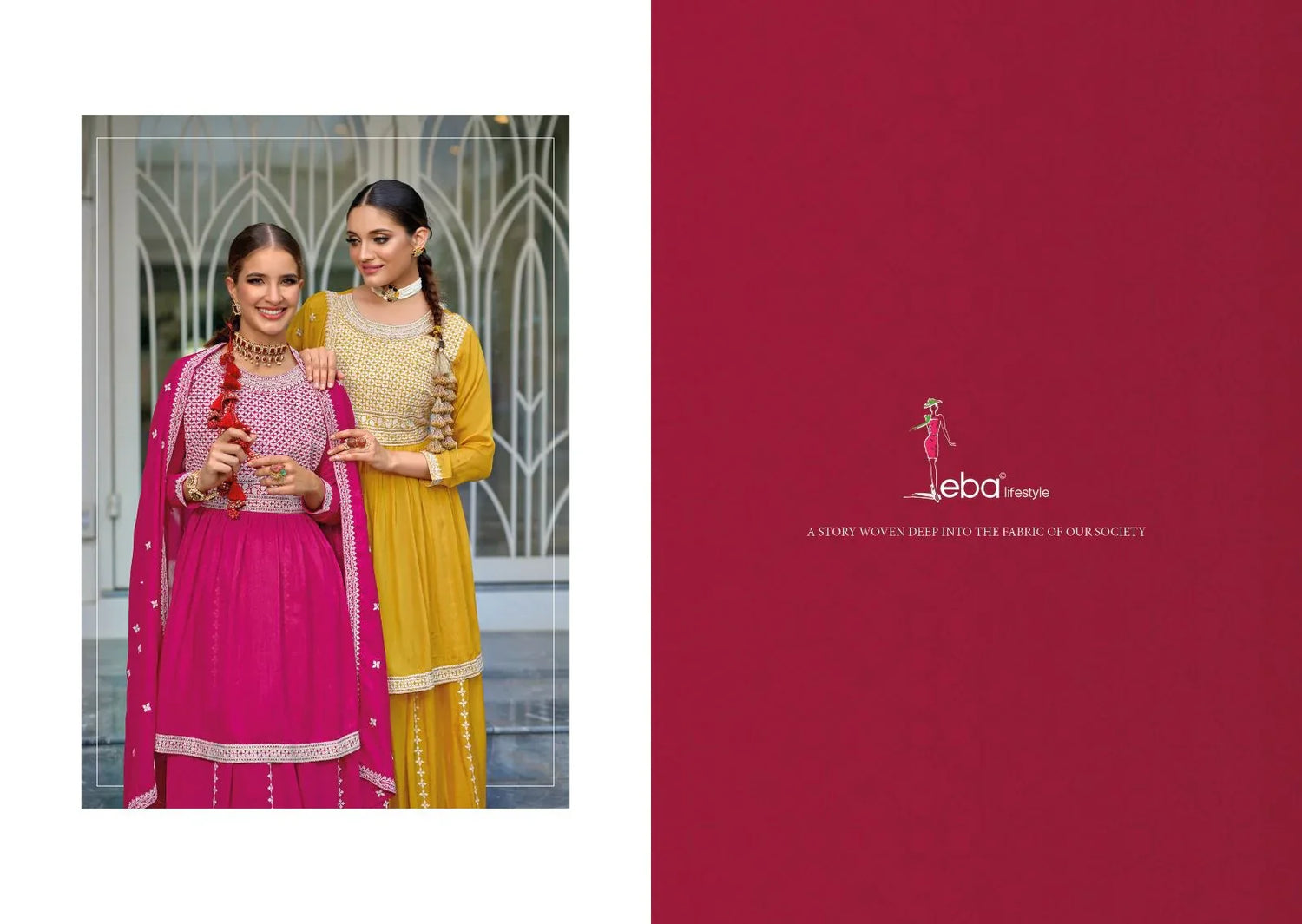 Eba Lifestye Vedika Silk Embroidery Work Readymade Suit (1899x02)