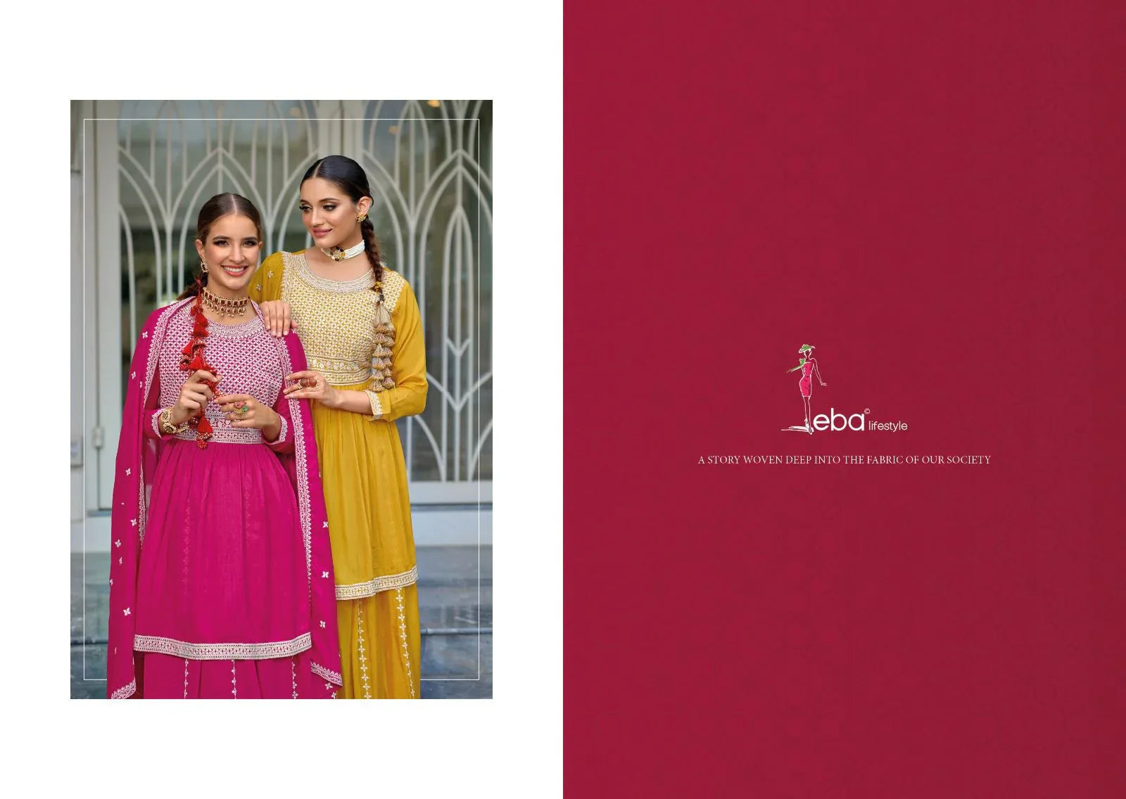Eba Lifestye Vedika Silk Embroidery Work Readymade Suit (1899x02)