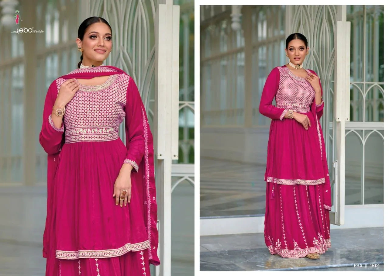 Eba Lifestye Vedika Silk Embroidery Work Readymade Suit