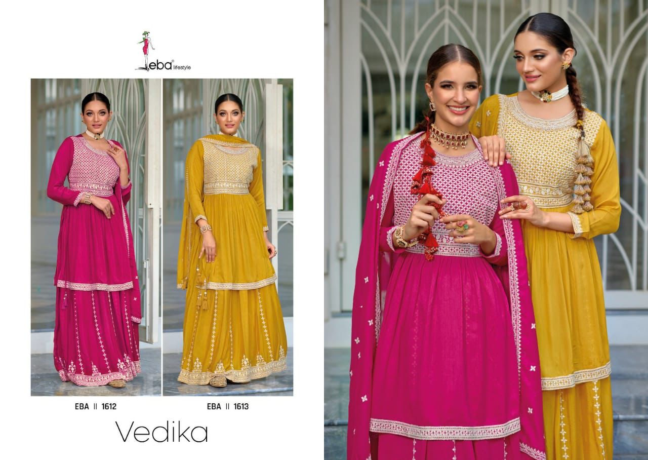 Eba Lifestye Vedika Silk Embroidery Work Readymade Suit (1899x02)