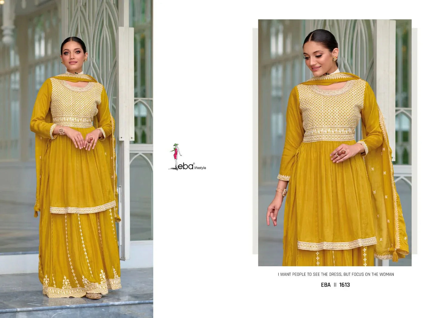 Eba Lifestye Vedika Silk Embroidery Work Readymade Suit