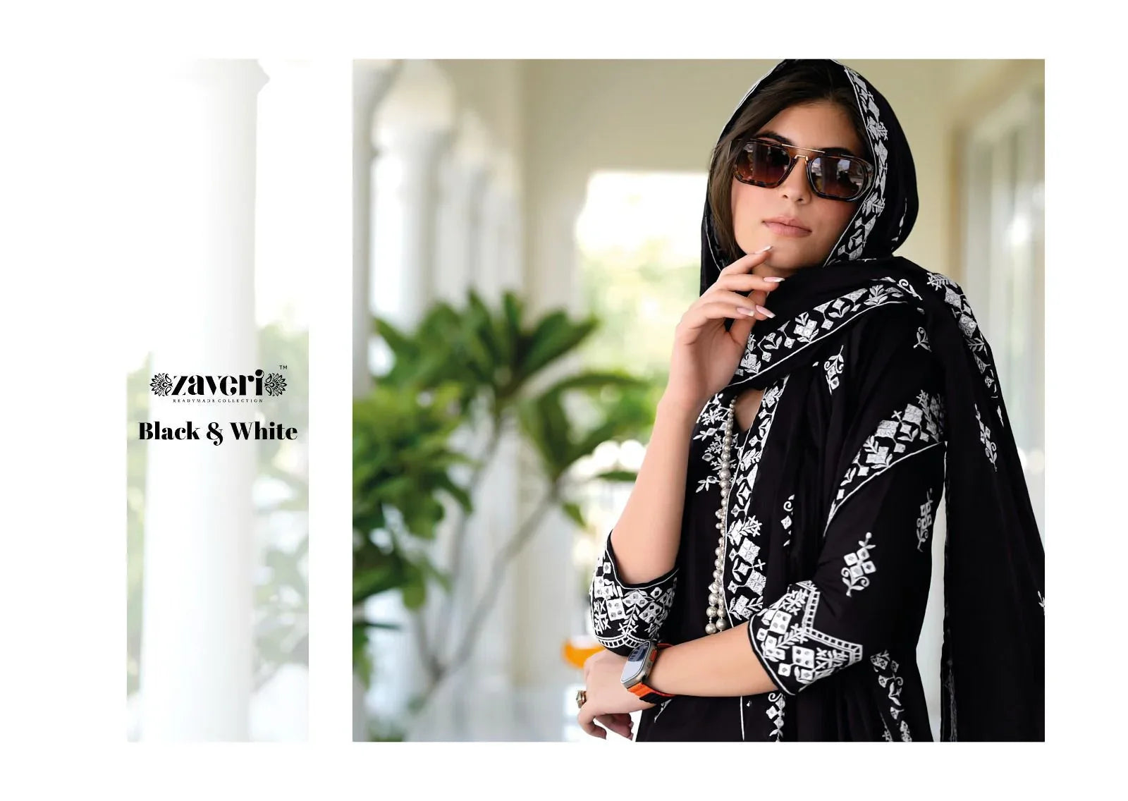 Zaveri Black-White Designer Pure Mul Mul Suit (1799x2)