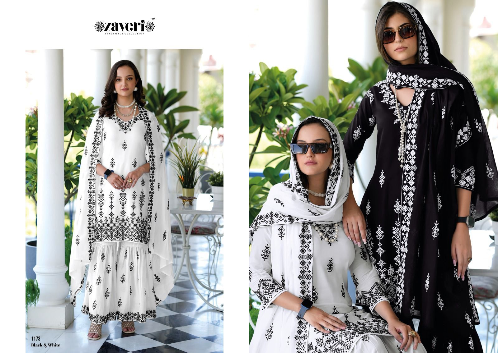Zaveri Black-White Designer Pure Mul Mul Suit (1799x2)