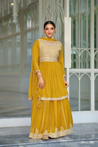 Eba Lifestye Vedika Silk Embroidery Work Readymade Suit (1899x02)
