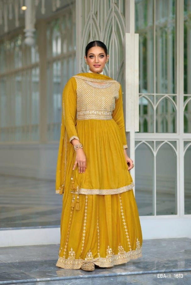 Eba Lifestye Vedika Silk Embroidery Work Readymade Suit (1899x02)