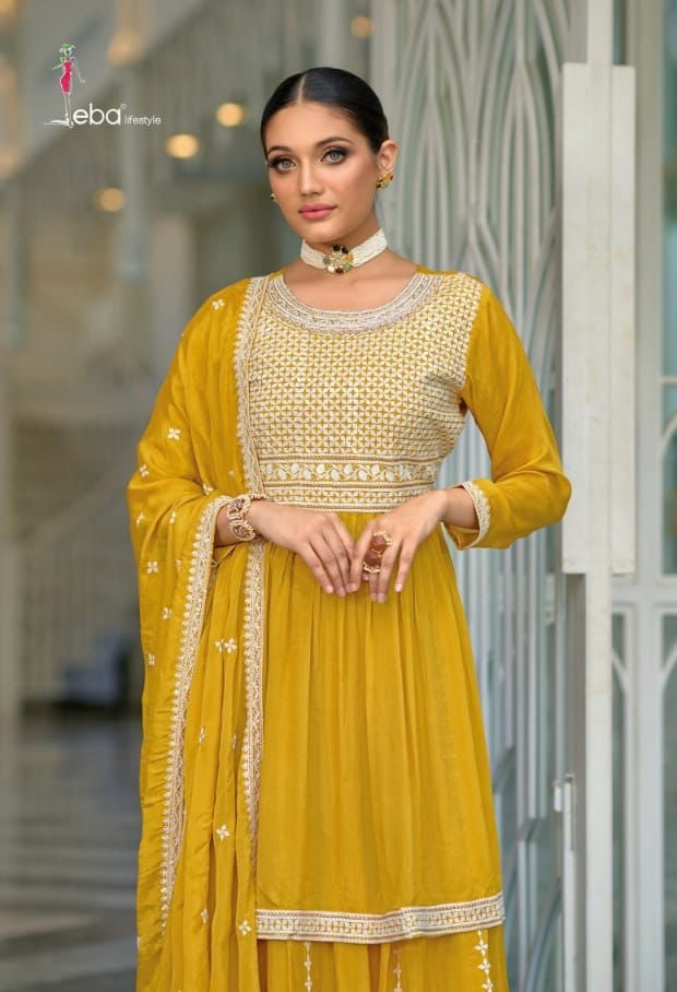 Eba Lifestye Vedika Silk Embroidery Work Readymade Suit