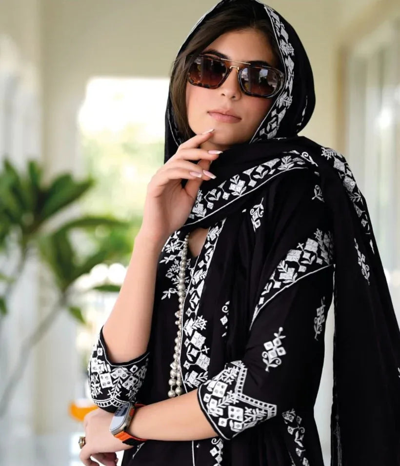 Eba Lifestye Vedika Silk Embroidery Work Readymade Suit