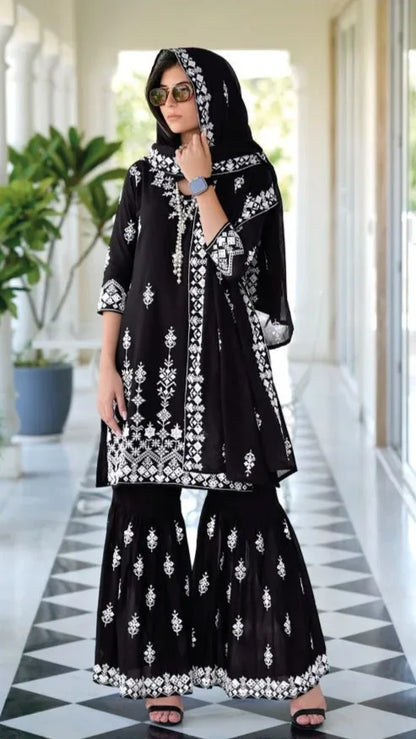 Eba Lifestye Vedika Silk Embroidery Work Readymade Suit