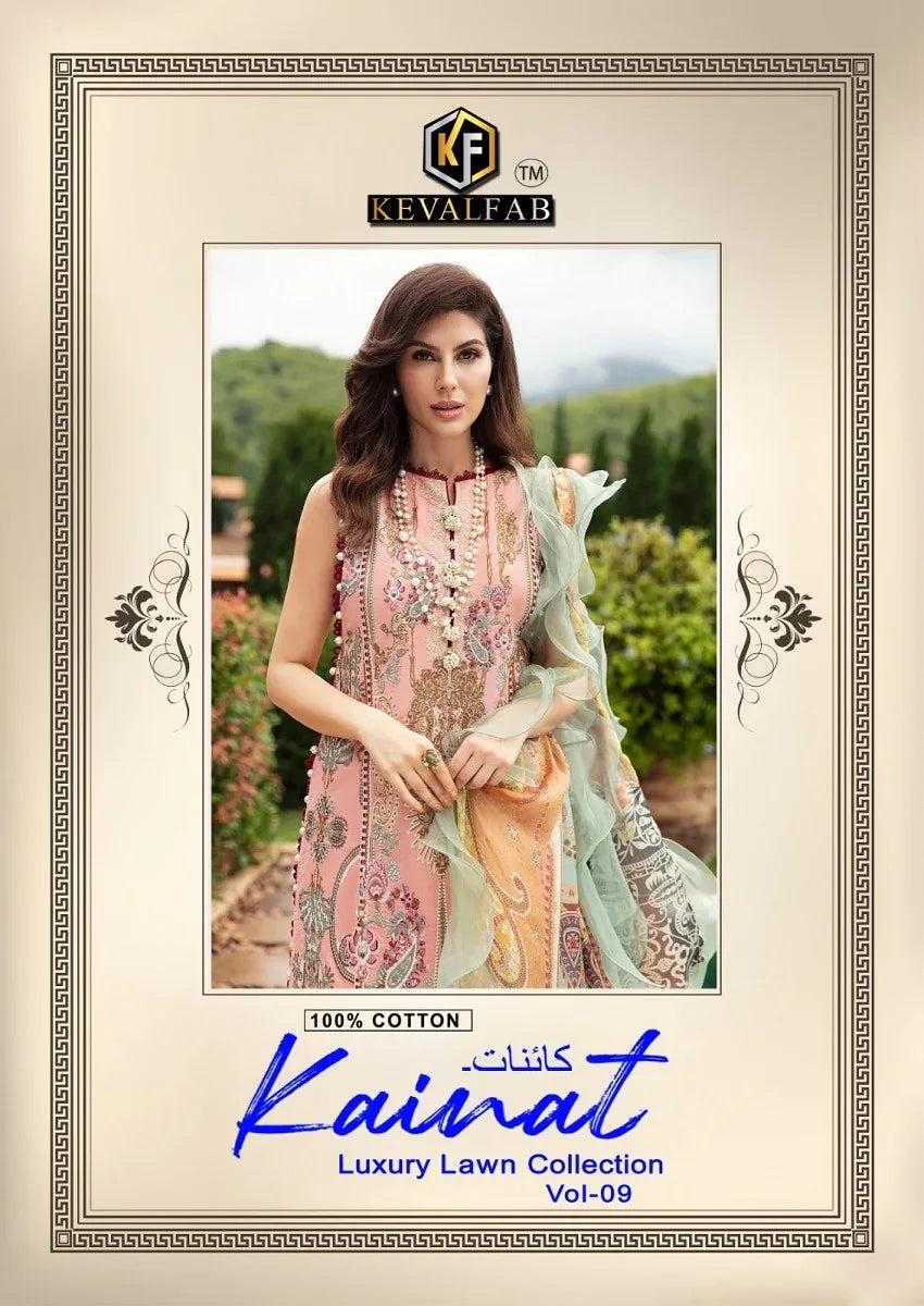 Keval Kainat Vol-9 Series 9001-9006 Pure Cotton Printed Suit (395x06)