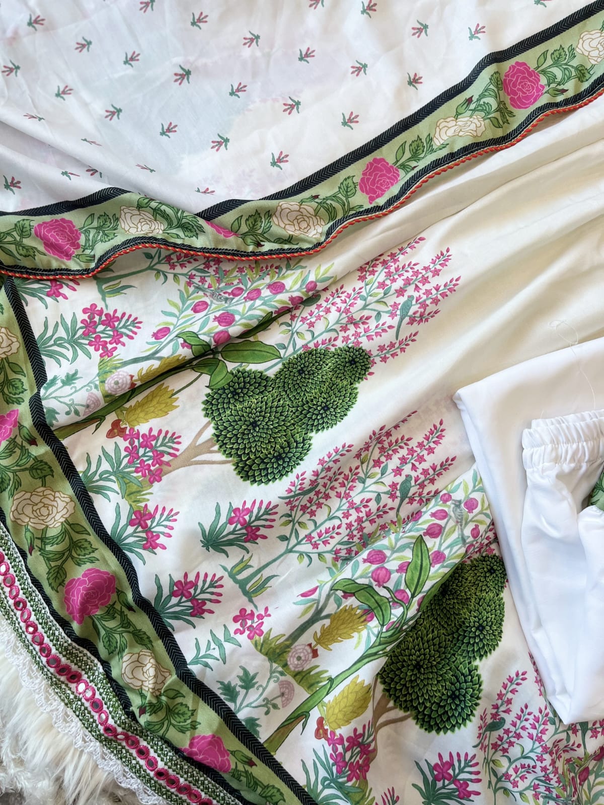 Beautiful Pakistani Style Lights  Muslin Alia Cut Suit