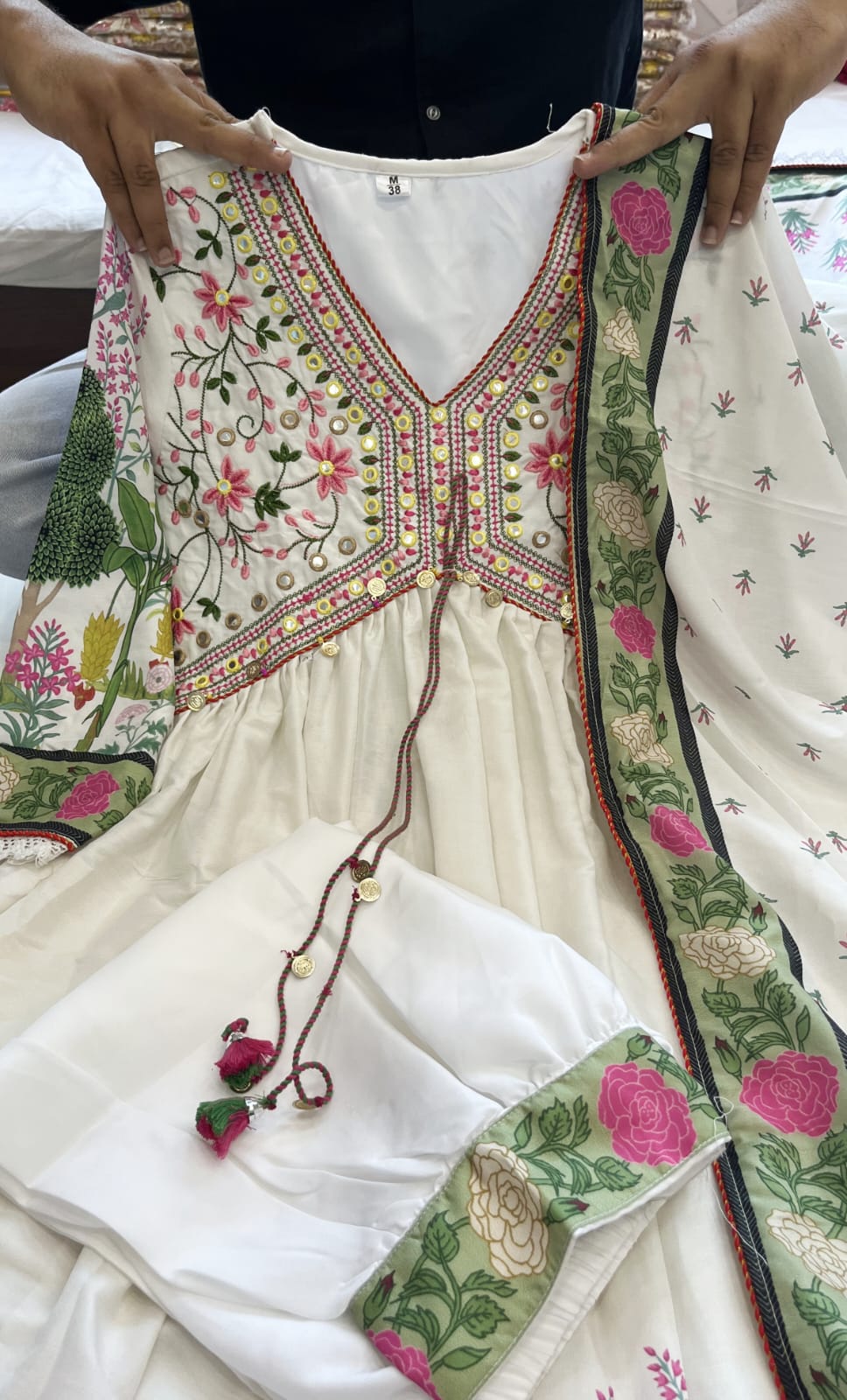 Beautiful Pakistani Style Lights  Muslin Alia Cut Suit