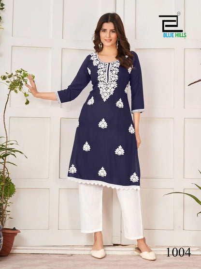 Blue Hills Nawab Rayon Designer Only Kurti Collection (449x06)