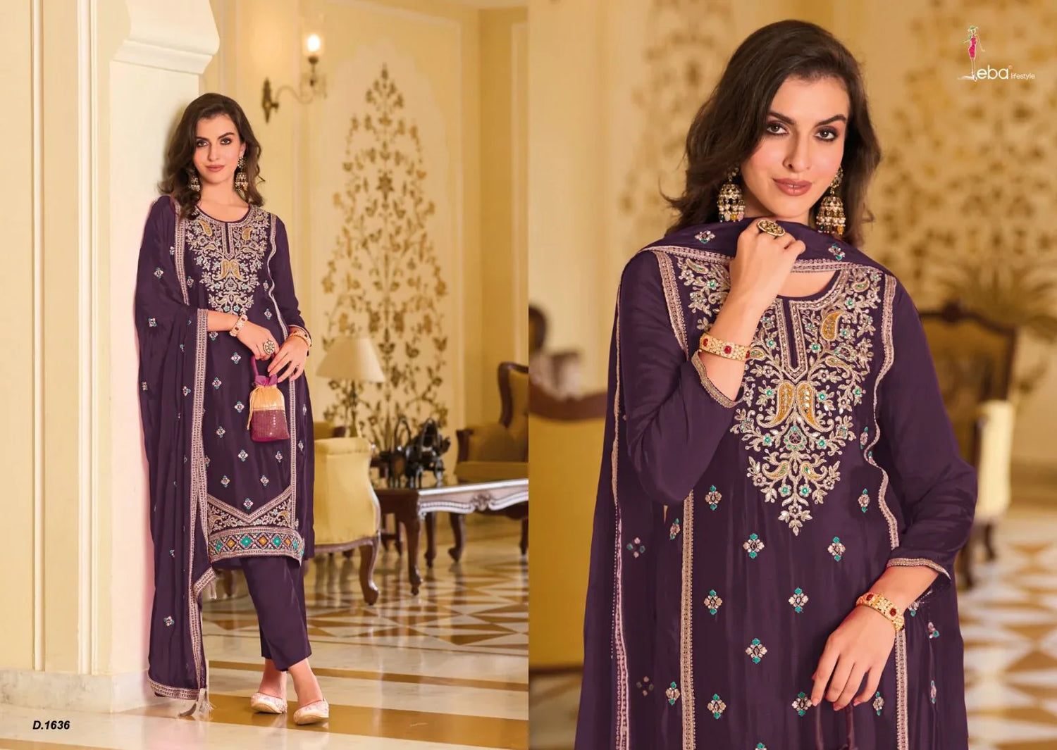 Eba Jiana Premium Silk Designer Salwar Kameez (1599x04)