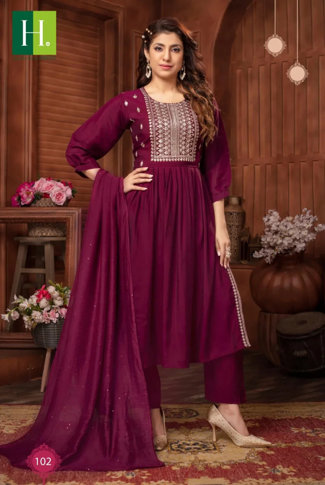 Hirwa Sargam Series 101-106 Roman Silk Kurti (850x06)