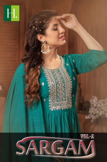 Hirwa Sargam Series 101-106 Roman Silk Kurti (850x06)