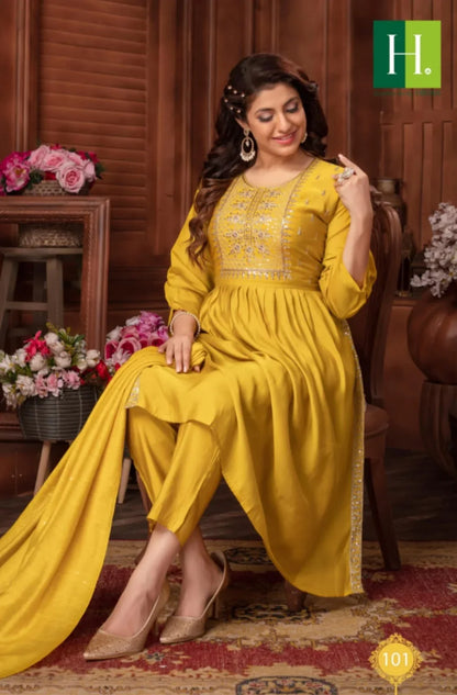 Hirwa Sargam Series 101-106 Roman Silk Kurti (850x06)