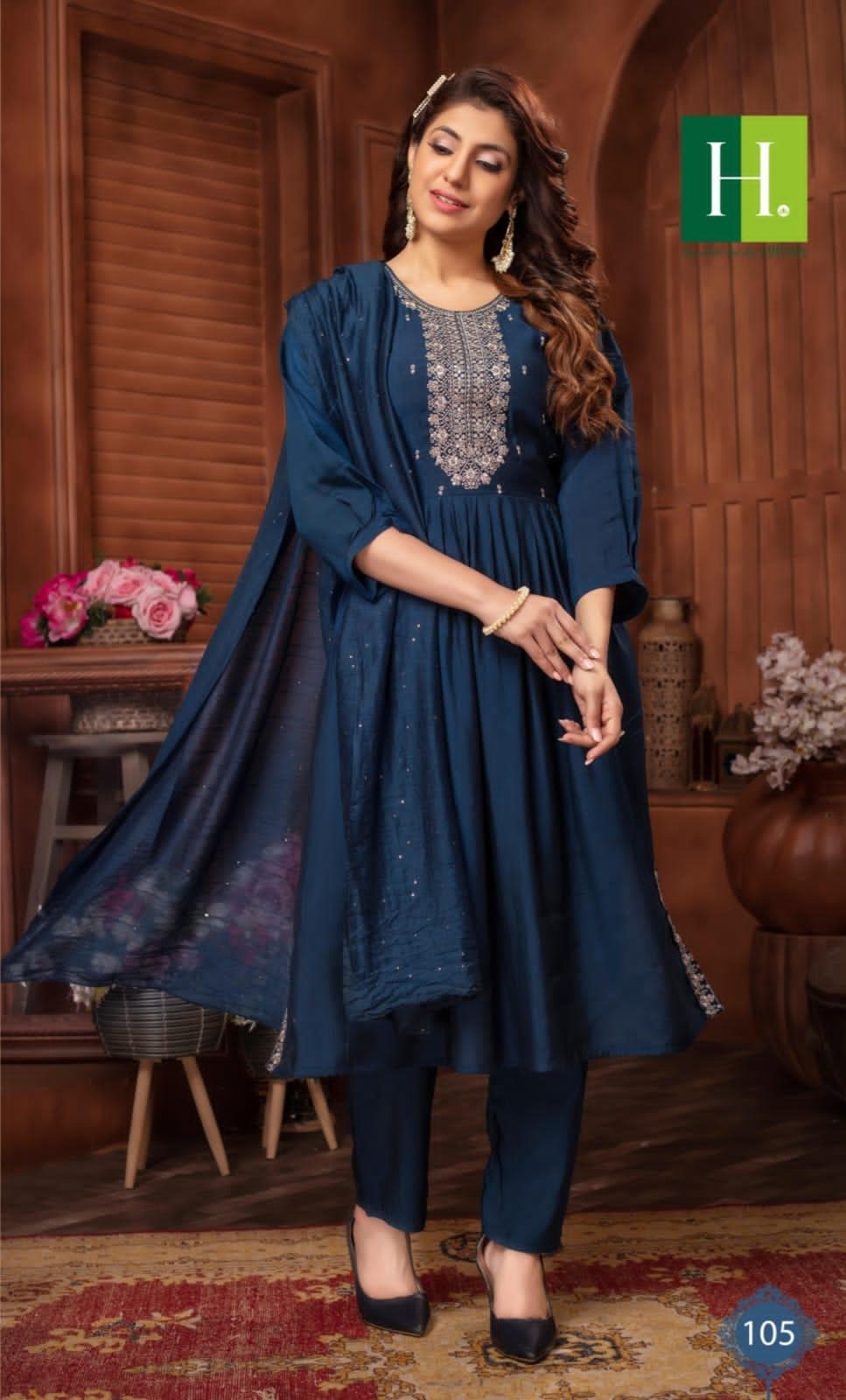 Hirwa Sargam Series 101-106 Roman Silk Kurti (850x06)