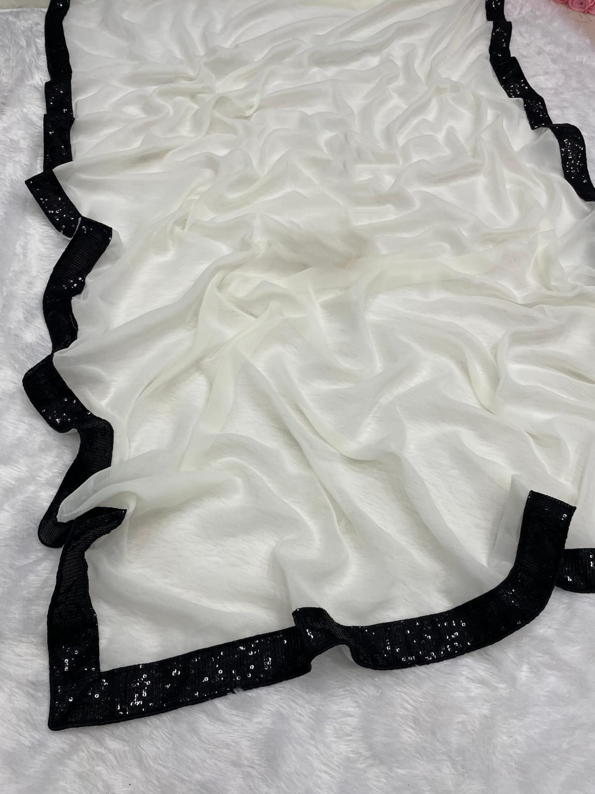 Beautiful Designer Heavy Georgette Exclusive Sequanc Saree Design 435