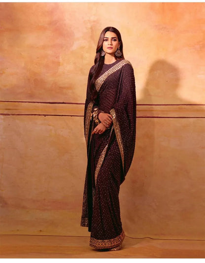 Beautiful Designer Heavy Georgette Exclusive Sequanc Saree Design 456
