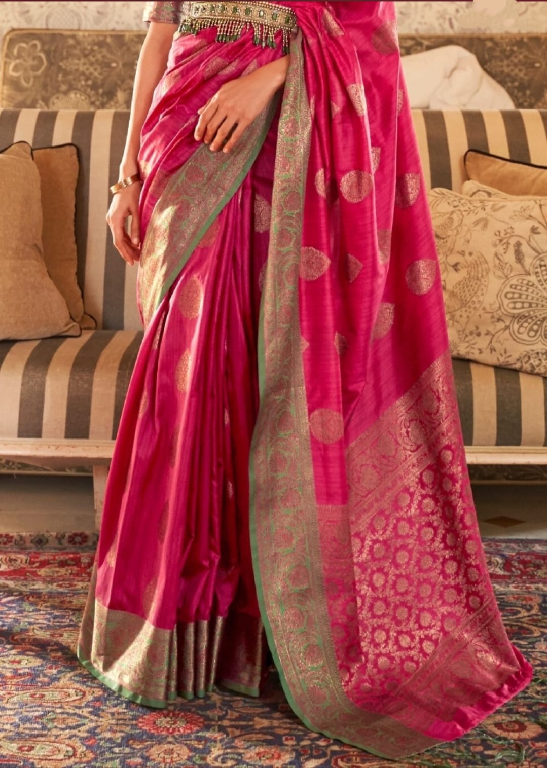 Beautiful Designer Banarasi Khicha silk weaving saree