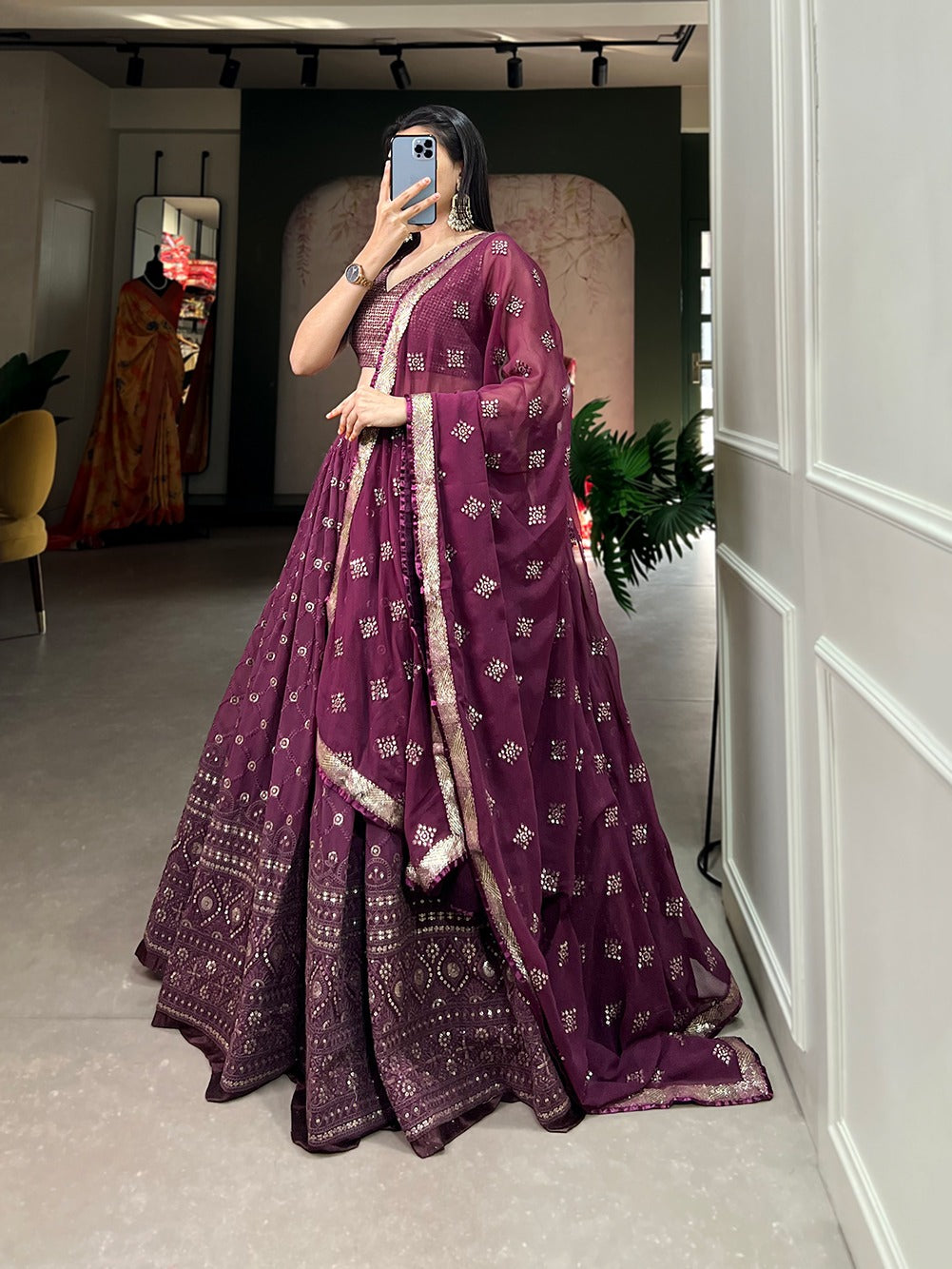 Beautiful Designer Georgette Lehenga Choli Design 1406