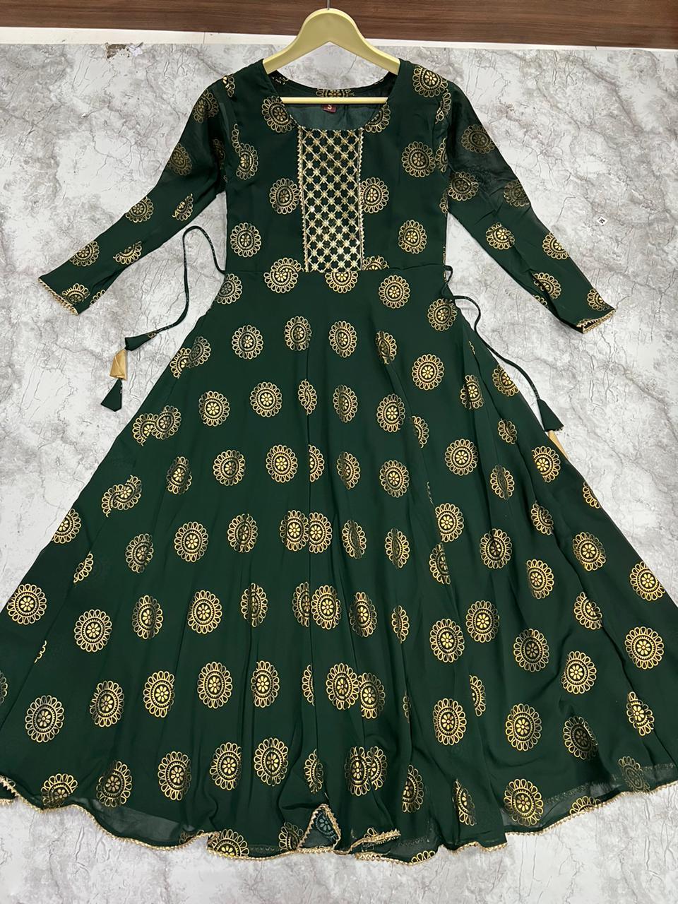 Kaveri Designer Pure Georgette Foil Print Flair Gown (799x06)