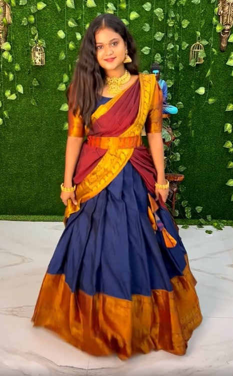 Kanjiveram Silk Zari Lehanga With Blouse Mahyra