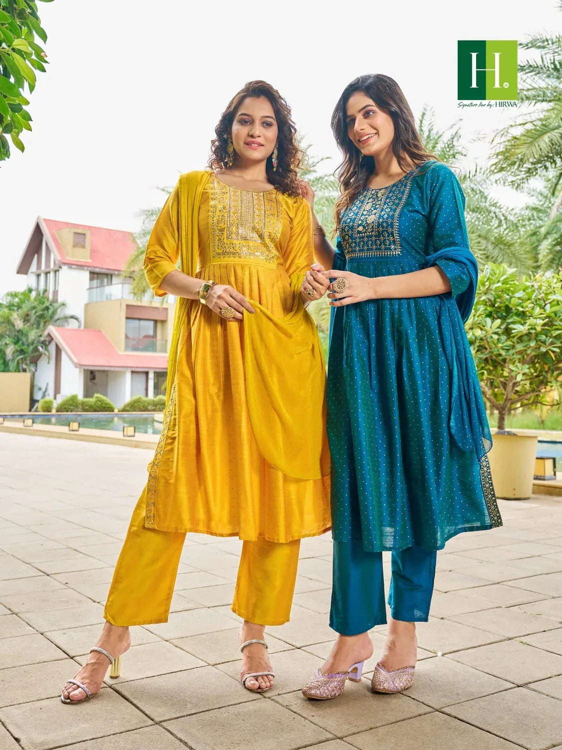 Hirwa Sindoor Vol 2 Series 1001-1006 Long Slub Silk Readymade Suit (849x06)